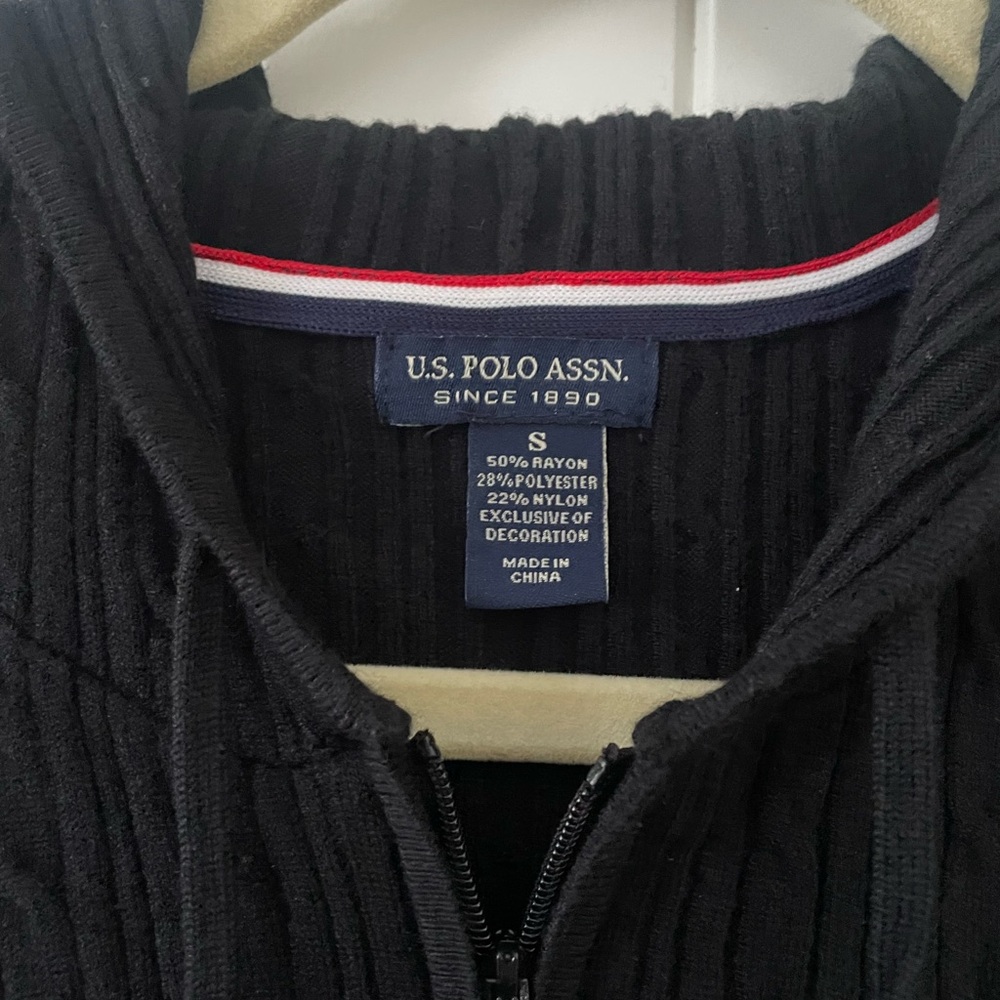 Polo Black Full Zip Cable-knit Hoodie, Small, NWT - Picture 3 of 9